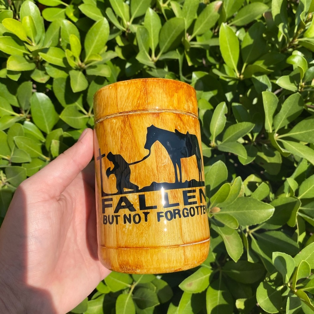 Wooden print koozie